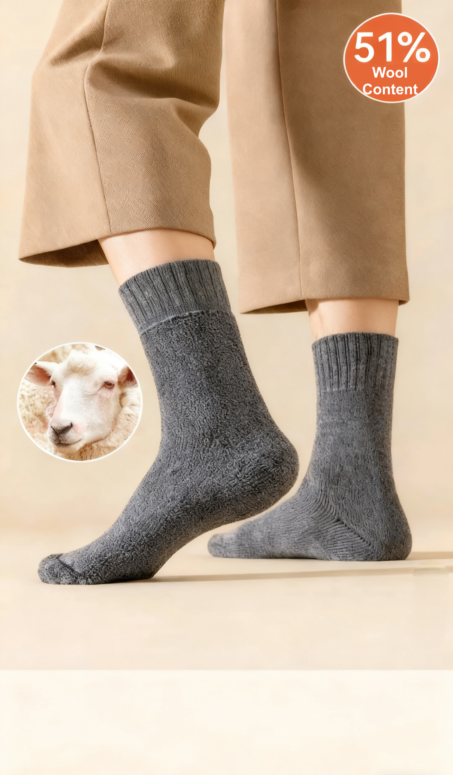 51% Wool Warm Socks – Outdoor Essential for Cold Winter Days!
